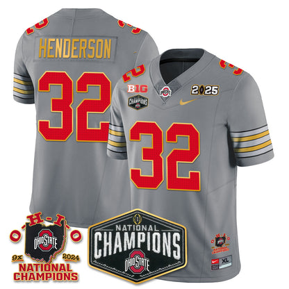 Ohio State Buckeyes 'Heritage Stripe' 2025 CFP Patch - National Champions Jersey N8 - All Stitched