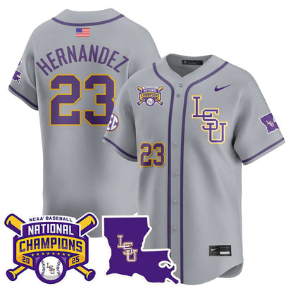 LSU Tigers 2025 College World Series Champions Limited Jersey - All Stitched