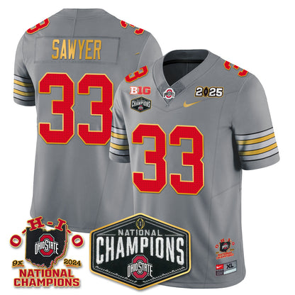 Ohio State Buckeyes 'Heritage Stripe' 2025 CFP Patch - National Champions Jersey N8 - All Stitched