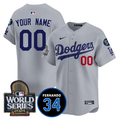 Dodgers Fernando Valenzuela Memorial Custom Jersey - All Stitched