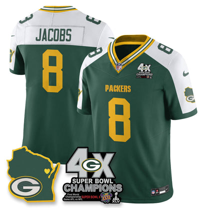 GB 4-Time Champions Patch Vapor Limited Jersey - All Stitched