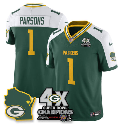 GB 4-Time Champions Patch Vapor Limited Jersey - All Stitched
