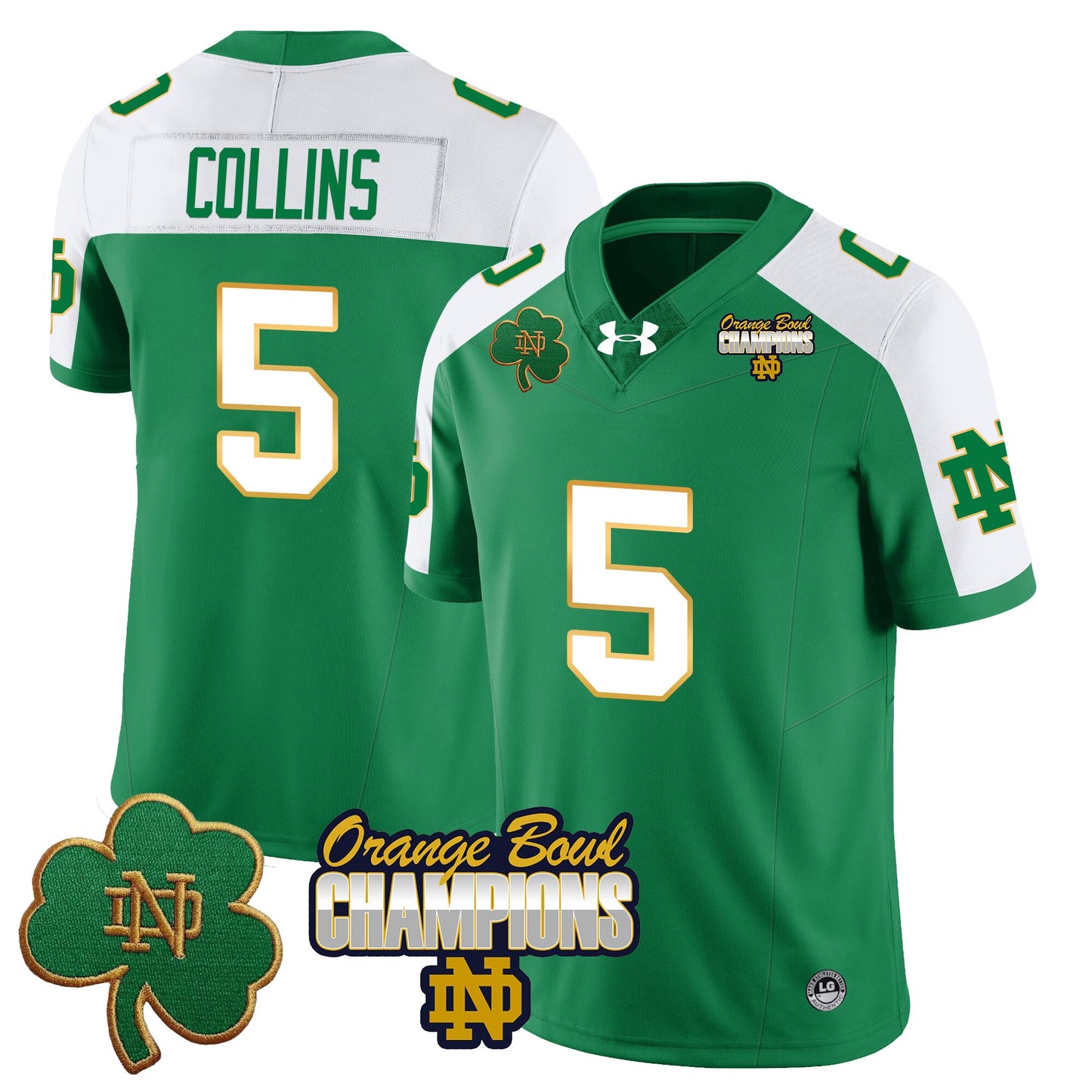 Notre Dame Fighting Irish 2025 Orange Bowl Champions Jersey  - All Stitched