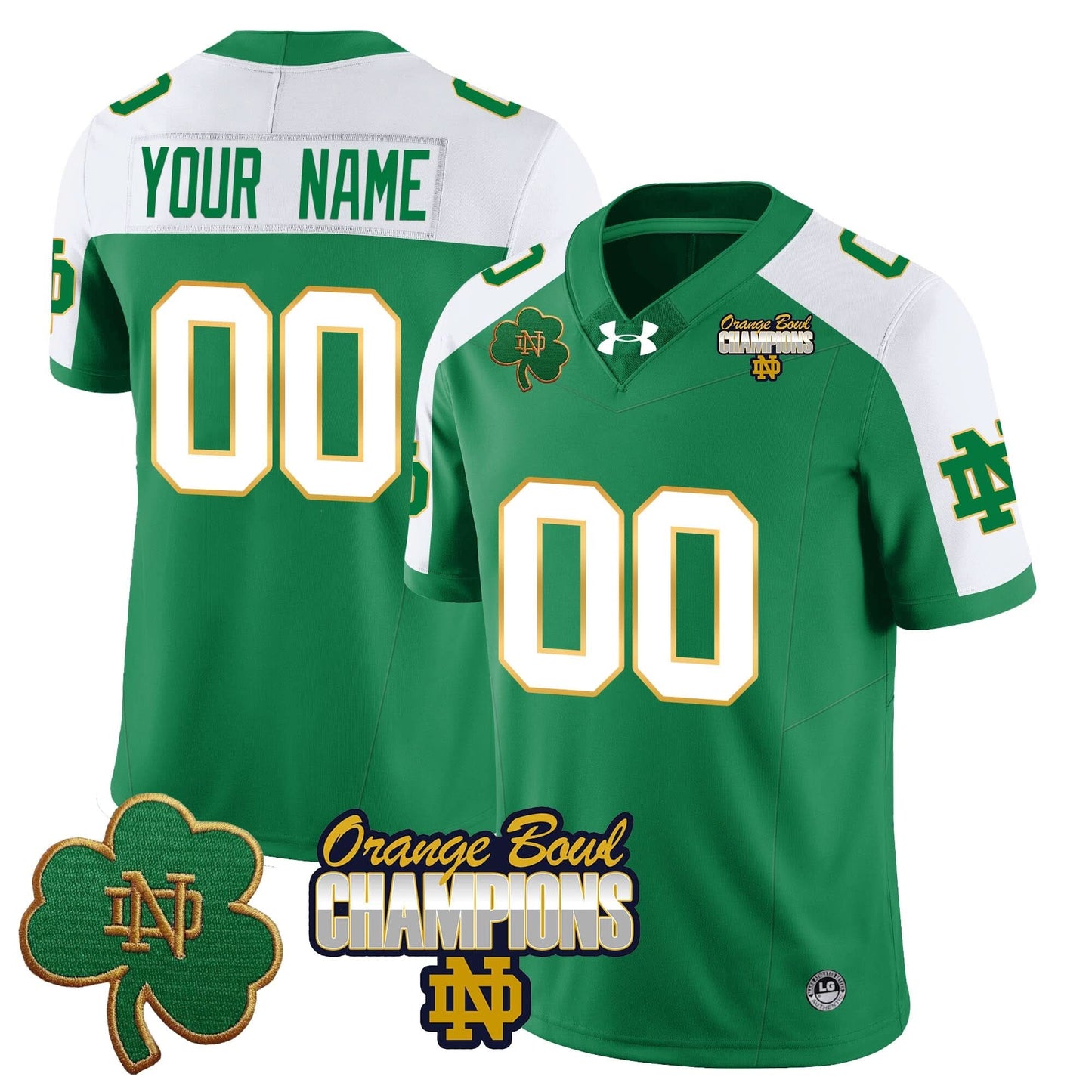 Custom Notre Dame Fighting Irish 2025 Orange Bowl Champions Jersey - All Stitched