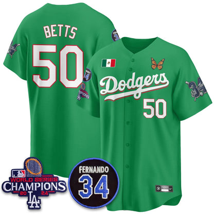 Los Angeles Dodgers Mexican "For 34" Jersey - All Stitched