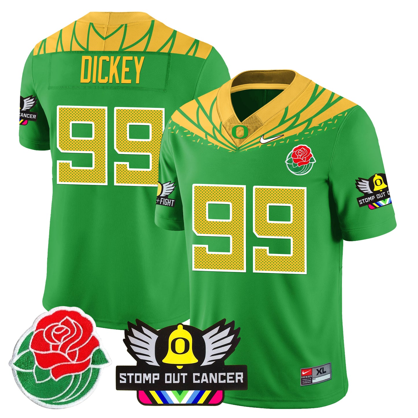 Oregon Alternate 2024 Rose Bowl Vapor Limited Jersey - All Stitched