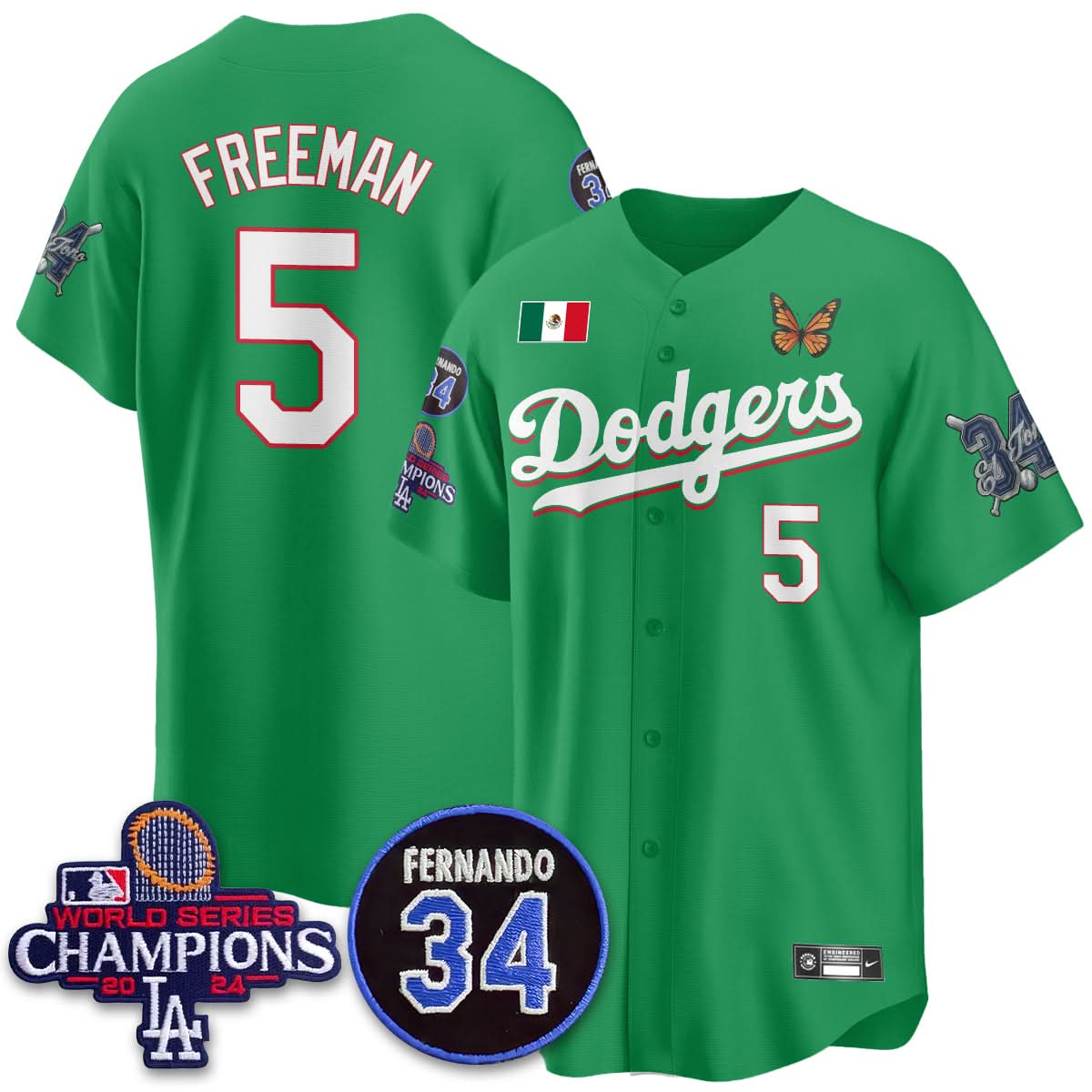 Los Angeles Dodgers Mexican "For 34" Jersey - All Stitched