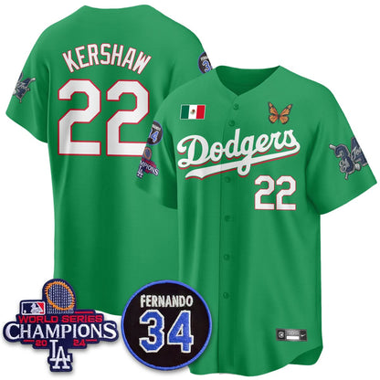 Los Angeles Dodgers Mexican "For 34" Jersey - All Stitched
