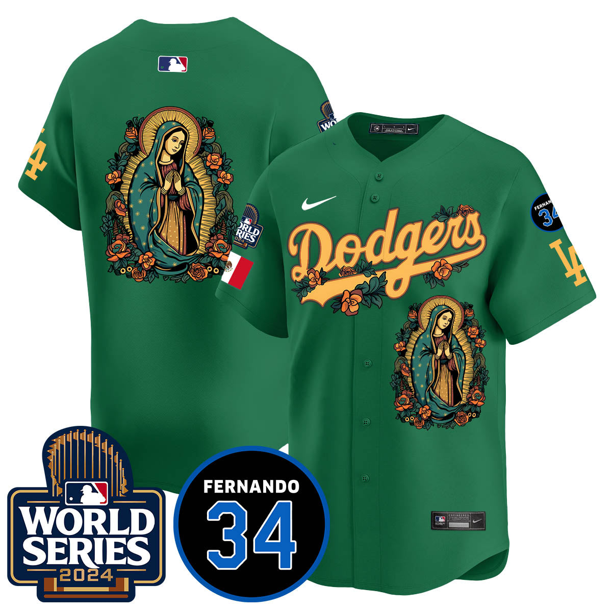 Dodgers Guadalupe - Fernando Valenzuela Memorial Jersey - All Stitched