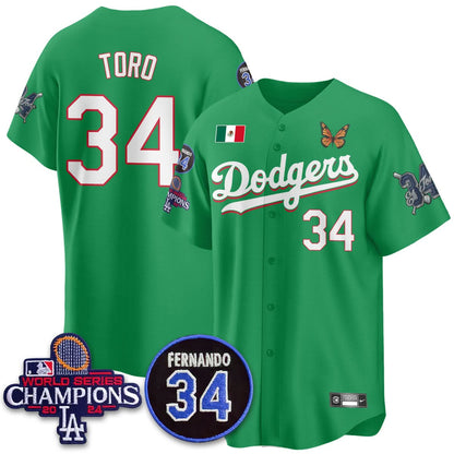 Los Angeles Dodgers Mexican "For 34" Jersey - All Stitched