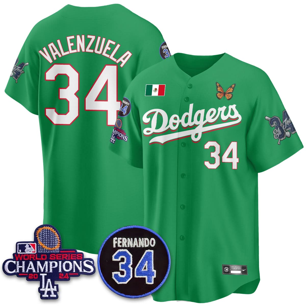 Los Angeles Dodgers Mexican "For 34" Jersey - All Stitched