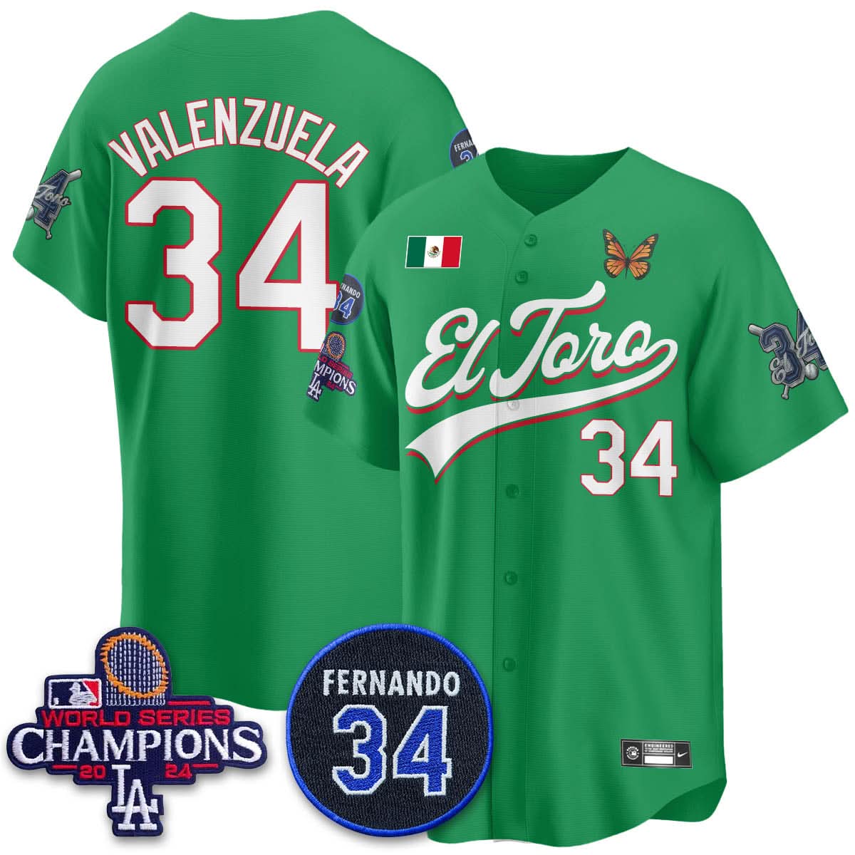Los Angeles Dodgers Mexican "El Toro" Jersey - All Stitched