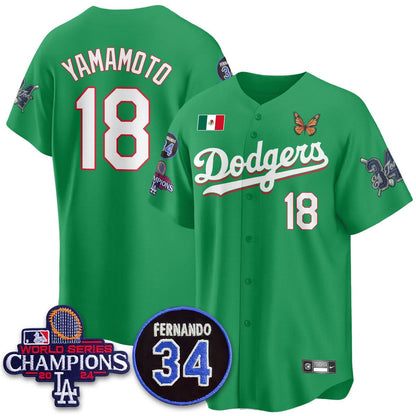 Los Angeles Dodgers Mexican "For 34" Jersey - All Stitched