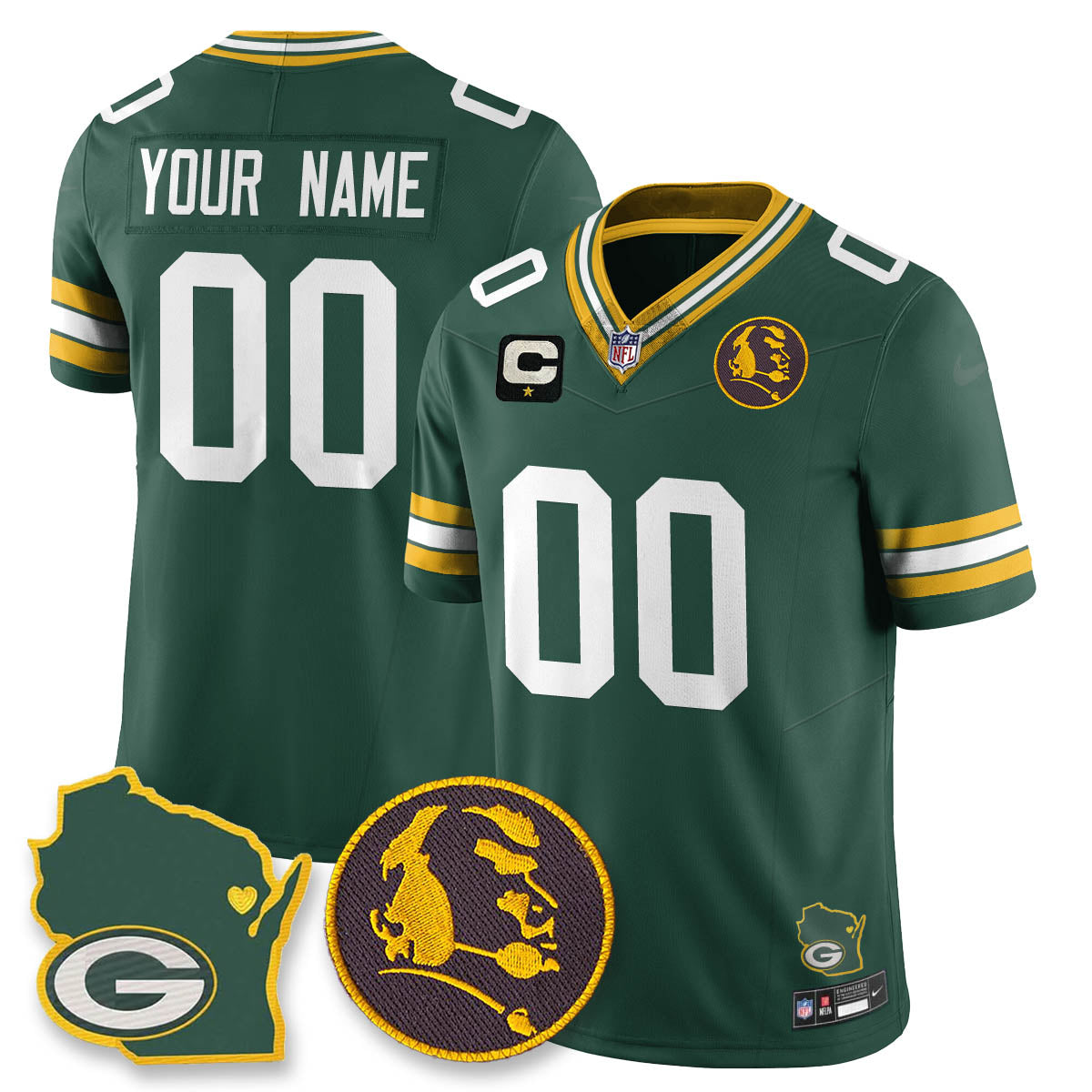 GB Vapor Limited Custom Jersey - John Madden Patch - All Stitched