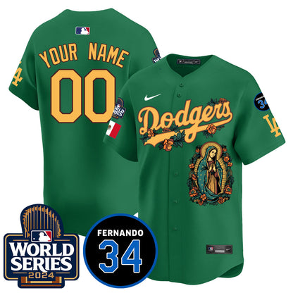 Dodgers Guadalupe - Fernando Valenzuela Memorial Custom Jersey - All Stitched