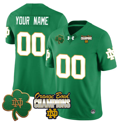 Custom Notre Dame Fighting Irish 2025 Orange Bowl Champions Jersey - All Stitched