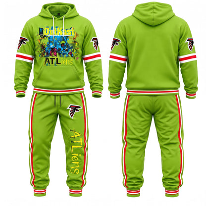 Atlanta Falcons ATliens Streetwear Hoodie Pants Set - Printed