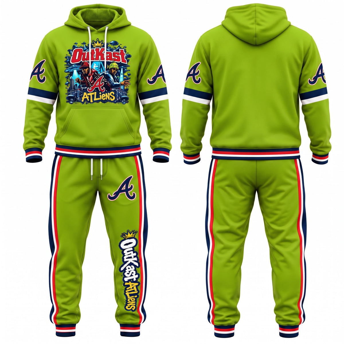 ATL x ATliens Streetwear Hoodie Pants Set - Printed