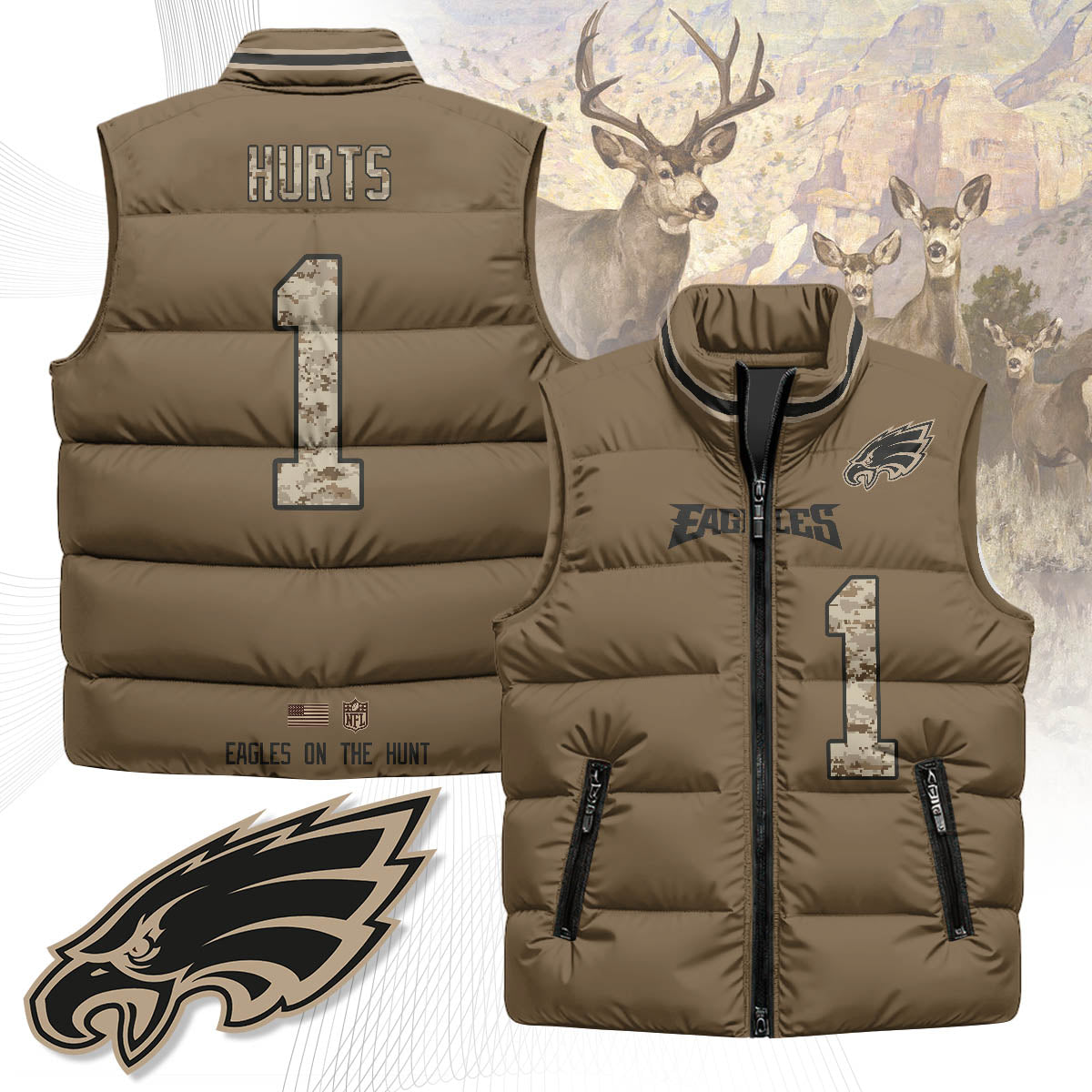 Philadelphia Eagles Hunting Unisex Puffer Vest