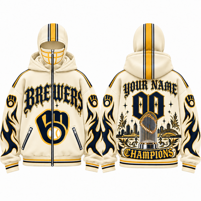MIL 2026 World Series Champions Custom Mask Zip Up Hoodie - Printed V5