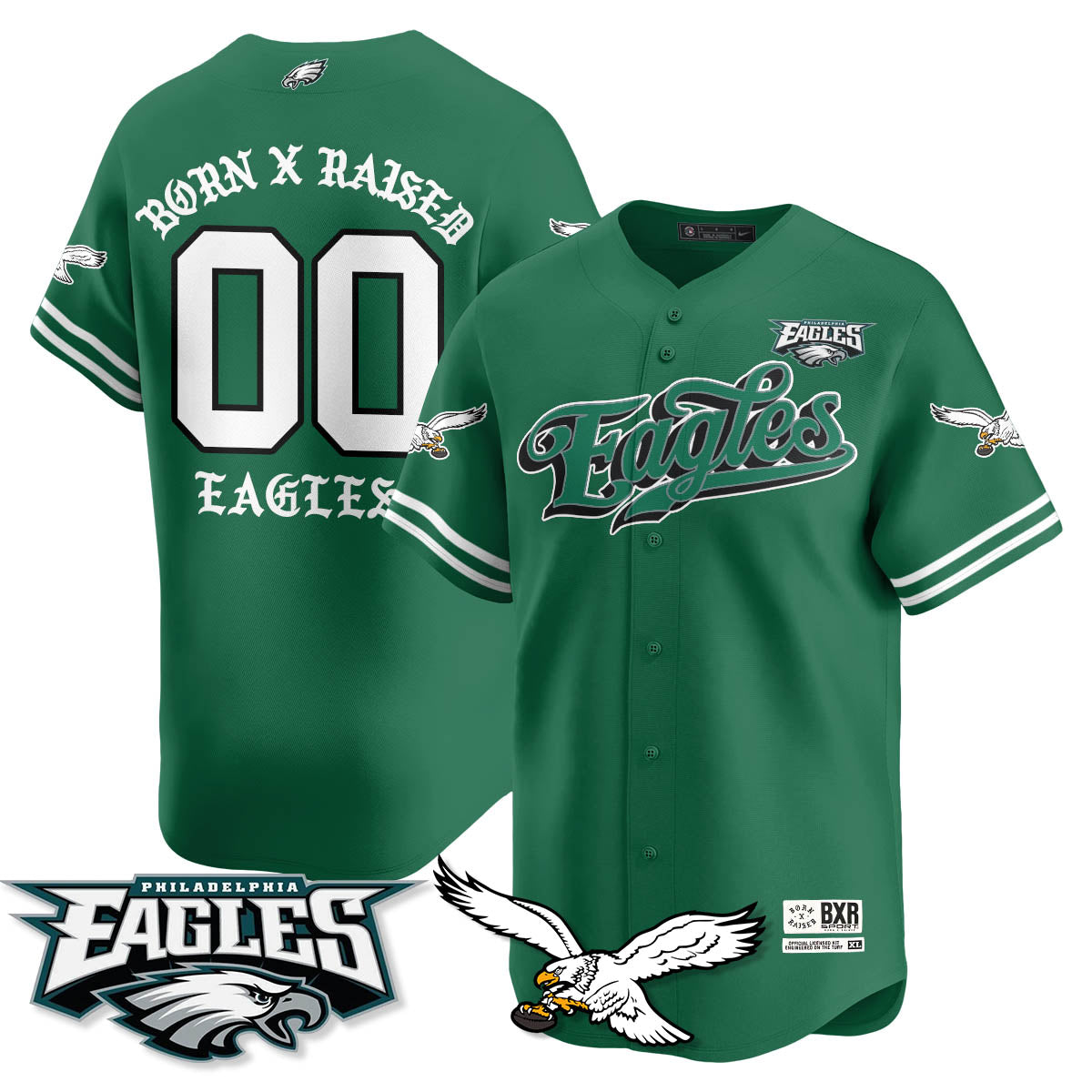 PHI Born x Raised Baseball Jersey - All Stitched