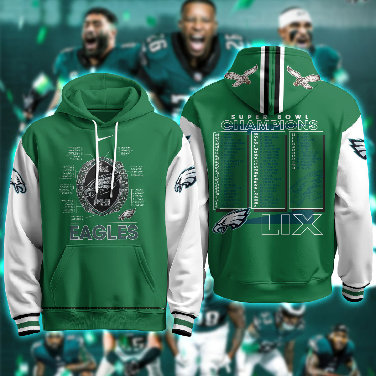 Philadelphia Eagles Super Bowl LIX Champions Hoodie