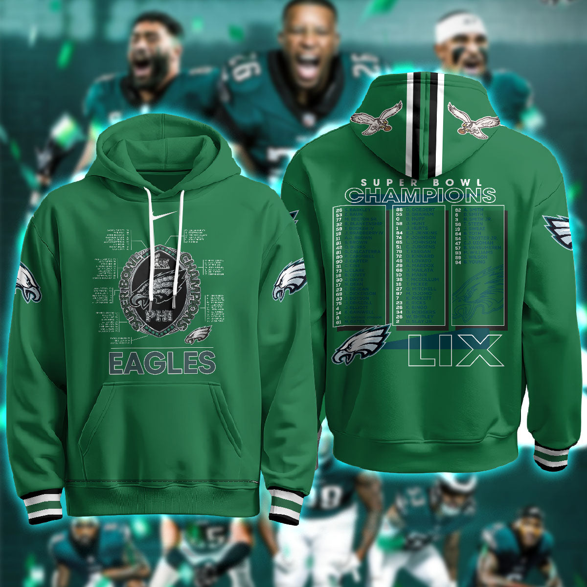 Philadelphia Eagles Super Bowl LIX Champions Hoodie