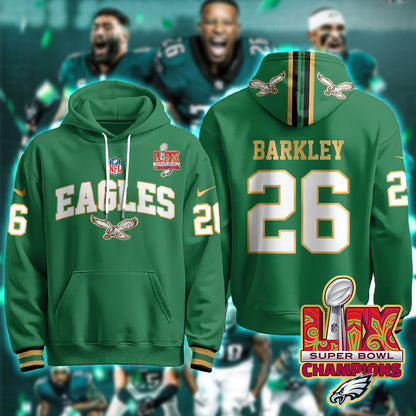 Philadelphia Eagles Super Bowl LIX Champions Gold Hoodie - All Stitched