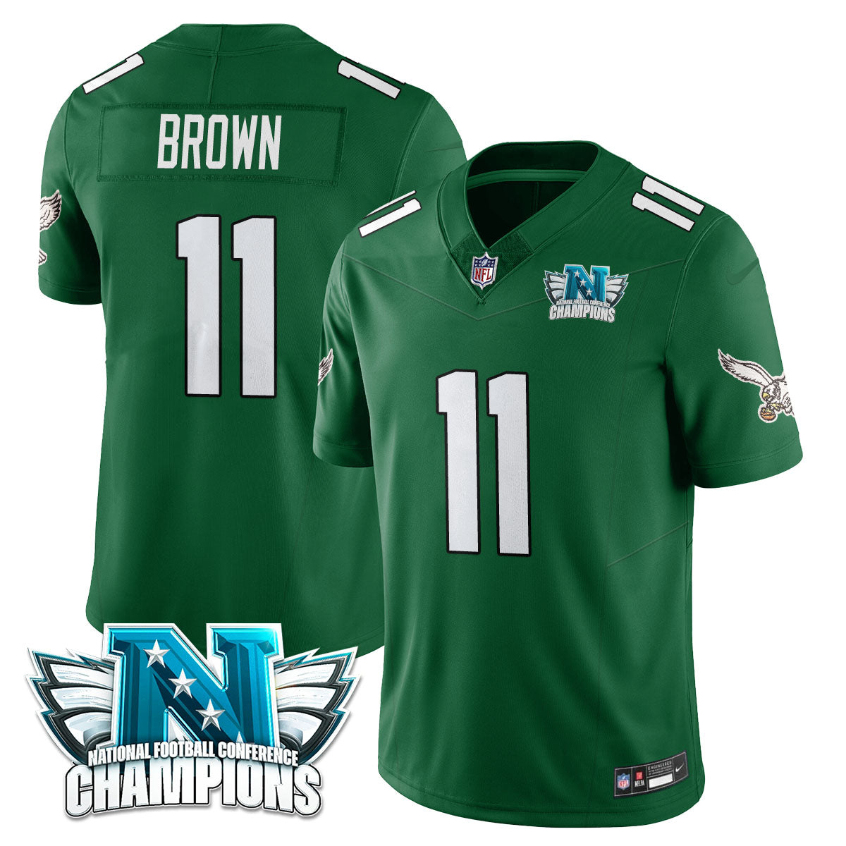 Philadelphia Eagles 2024 NFC Champion Player Jersey - All Stitched