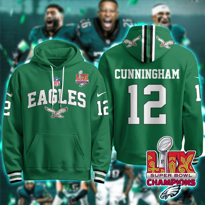 Philadelphia Eagles Super Bowl LIX Champions Hoodie - All Stitched