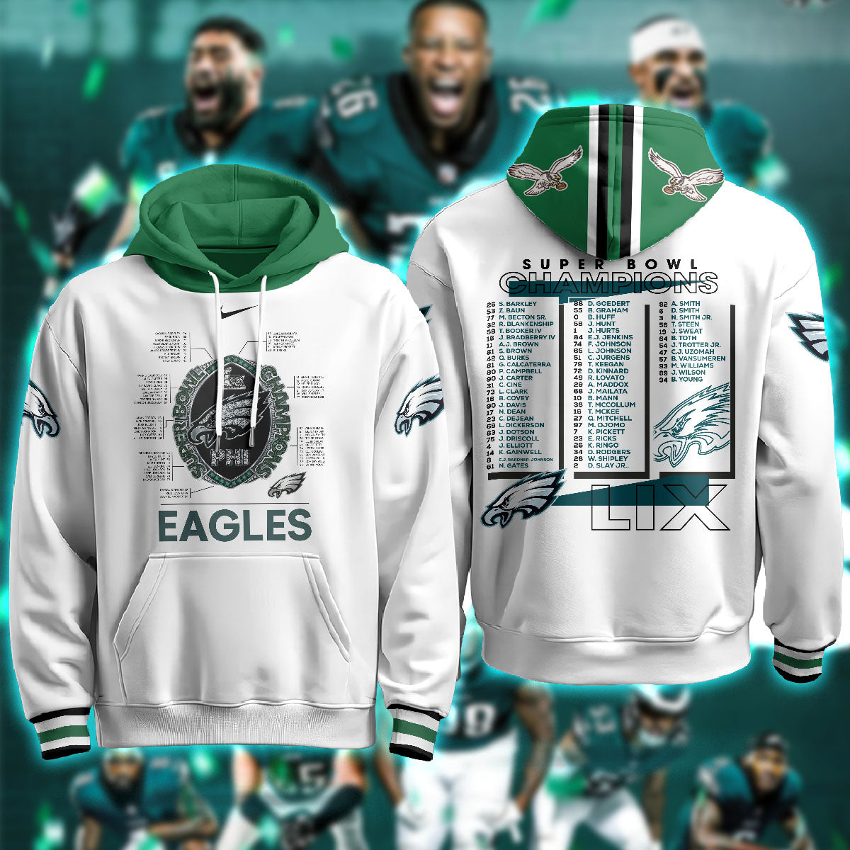 Philadelphia Eagles Super Bowl LIX Champions Hoodie