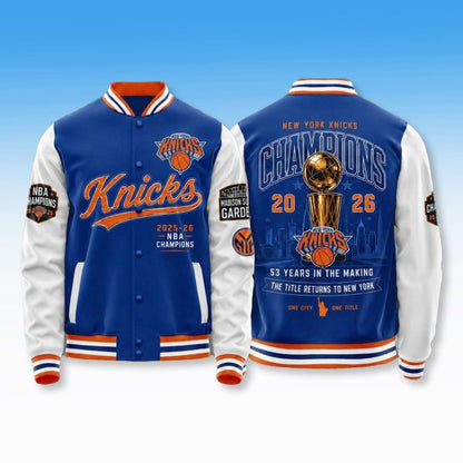 NYK 2026 NBA Finals Champions Limited Edition Varsity Jacket V2- Printed