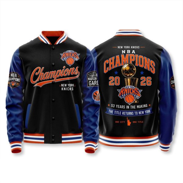 NYK 2026 NBA Finals Champions Limited Edition Varsity Jacket V2- Printed