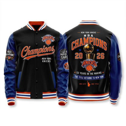 NYK 2026 NBA Finals Champions Limited Edition Varsity Jacket V2- Printed
