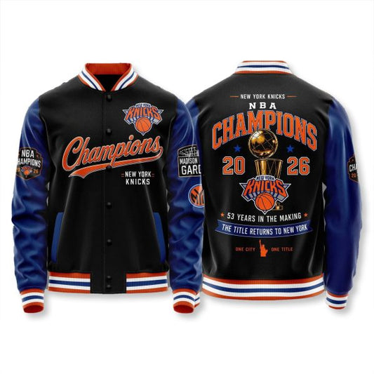 NYK 2026 Basketball  Finals Champions Limited Edition Varsity Jacket V2- Printed