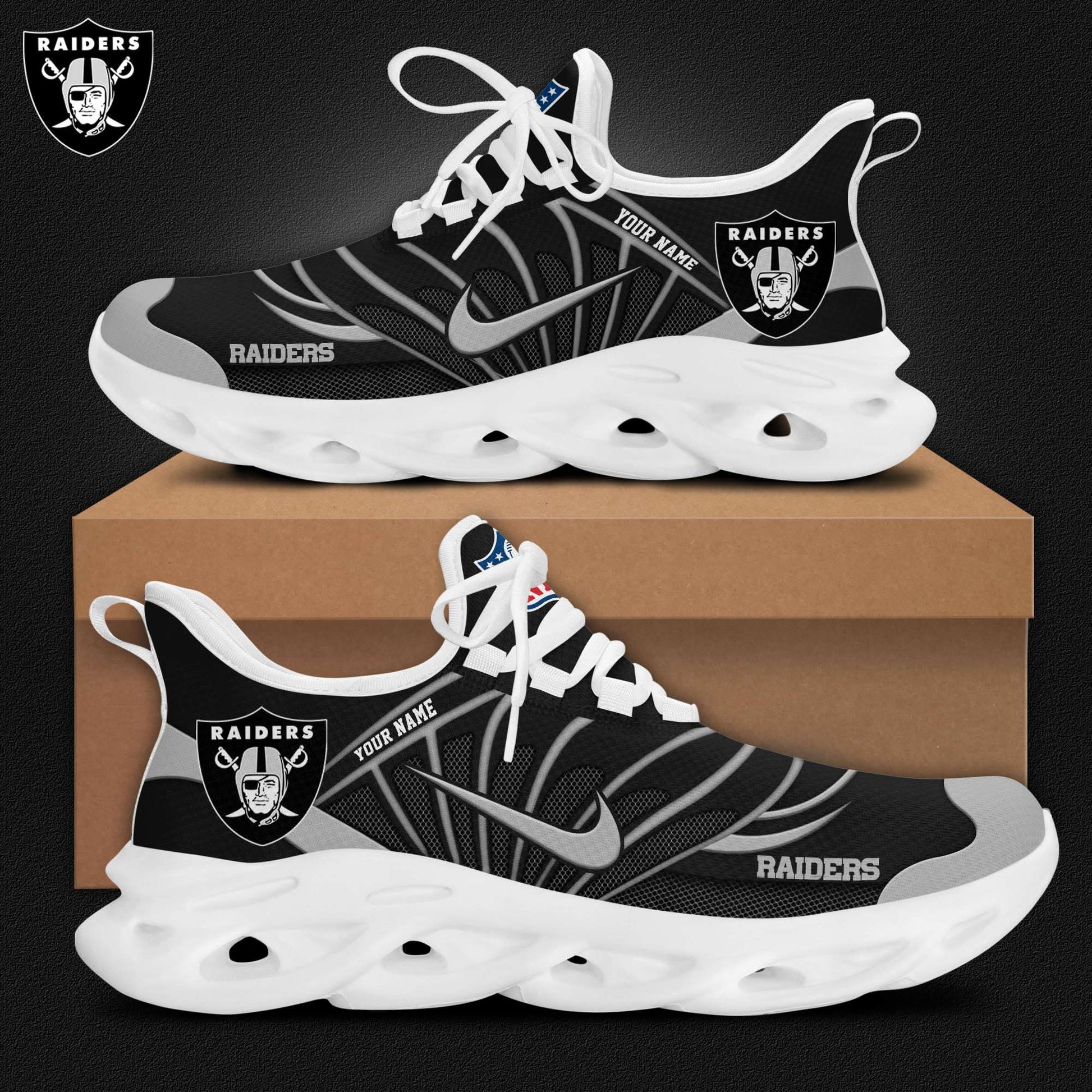Las Vegas Raiders Customized Premium Max Soul Shoes