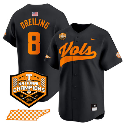 Tennessee 2024 Baseball College World Series Champions Limited Jersey - All Stitched