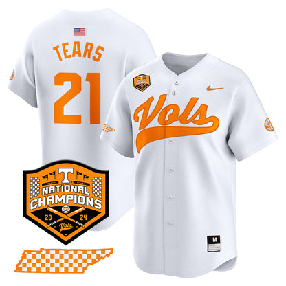 Tennessee 2024 Baseball College World Series Champions Limited Jersey - All Stitched