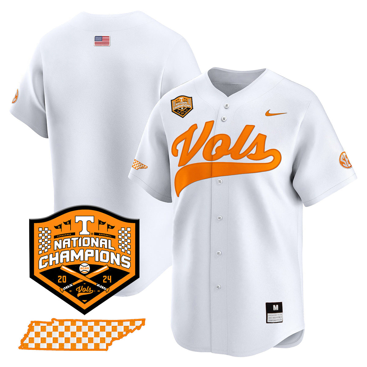 Tennessee 2024 Baseball College World Series Champions Limited Jersey - All Stitched