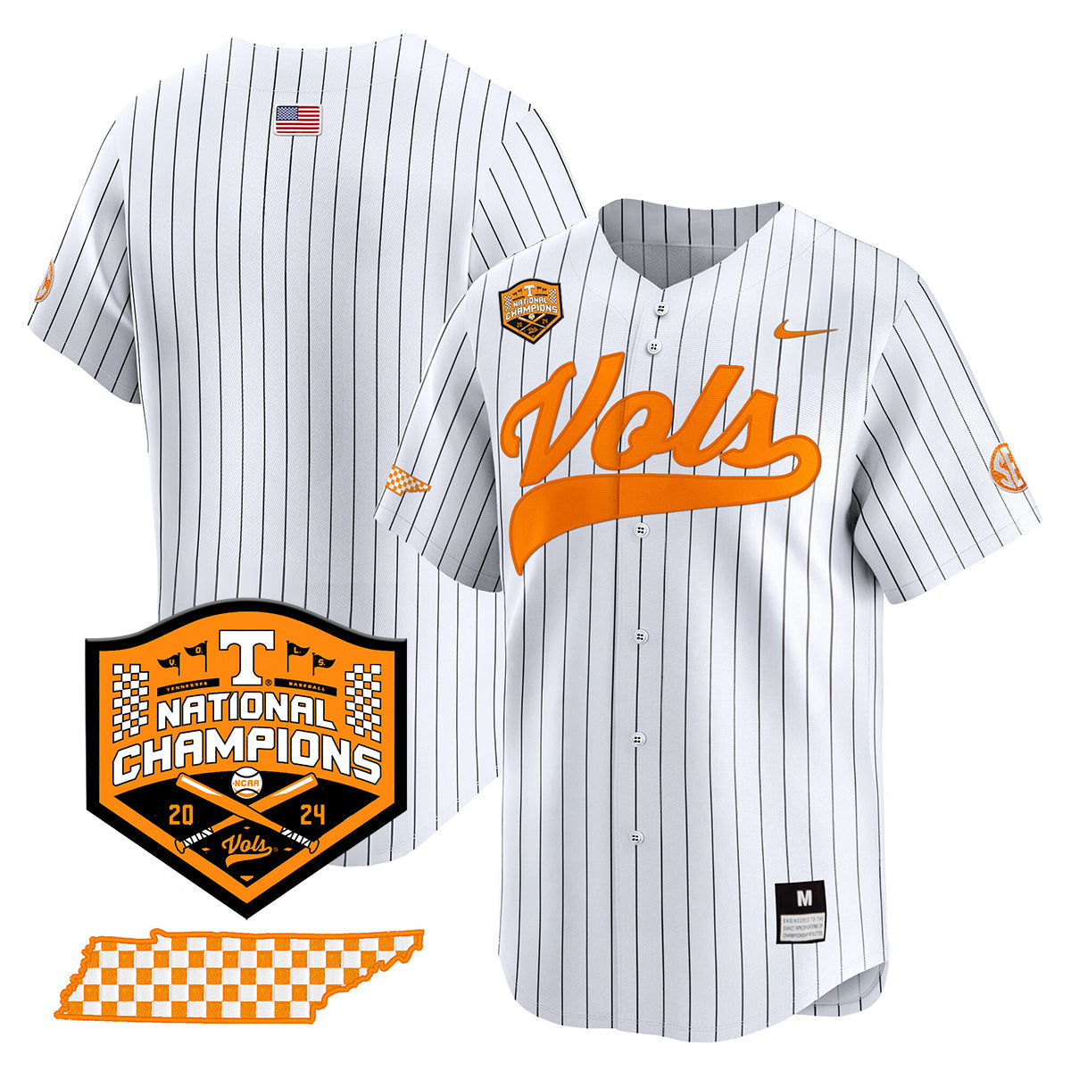 Tennessee 2024 Baseball College World Series Champions Limited Jersey - All Stitched