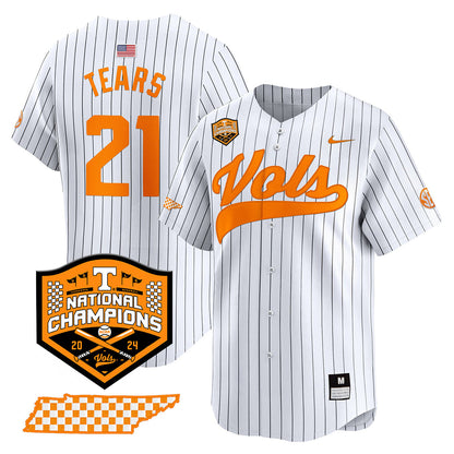 Tennessee 2024 Baseball College World Series Champions Limited Jersey - All Stitched