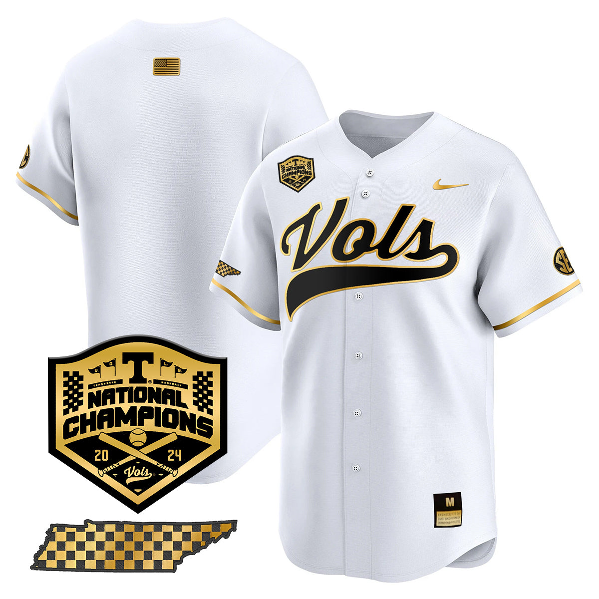 Tennessee 2024 Baseball College World Series Champions Limited Jersey - All Stitched