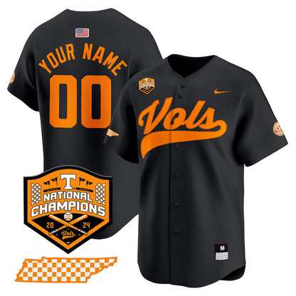 Tennessee 2024 Baseball College World Series Champions Limited Custom Jersey - All Stitched