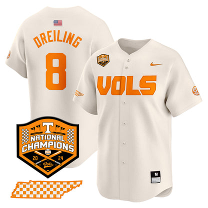 Tennessee 2024 Baseball College World Series Champions Limited Jersey V2 - All Stitched