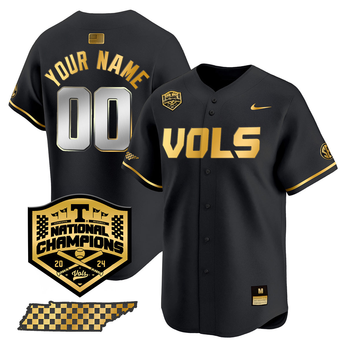 Tennessee 2024 Baseball College World Series Champions Limited Jersey V2 - All Stitched