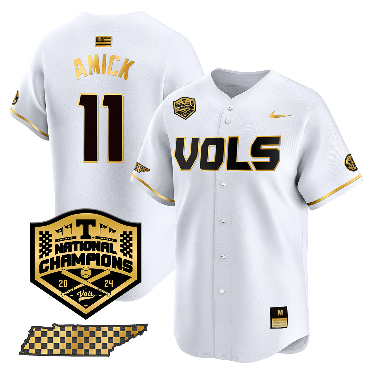 Tennessee 2024 Baseball College World Series Champions Limited Jersey V2 - All Stitched