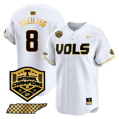 Tennessee 2024 Baseball College World Series Champions Limited Jersey V2 - All Stitched