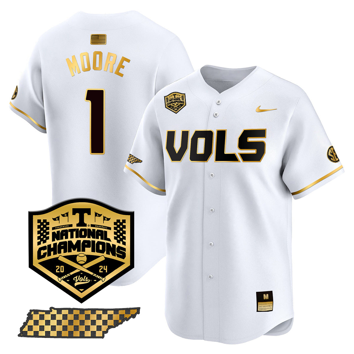 Tennessee 2024 Baseball College World Series Champions Limited Jersey V2 - All Stitched