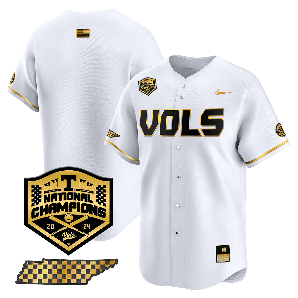 Tennessee 2024 Baseball College World Series Champions Limited Jersey V2 - All Stitched