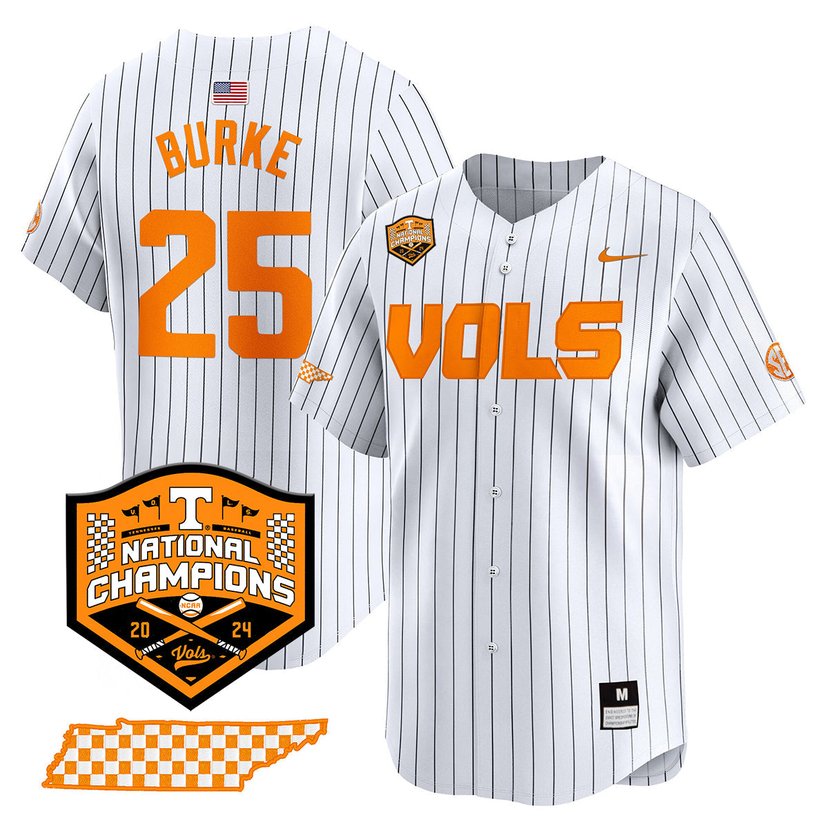 Tennessee 2024 Baseball College World Series Champions Limited Jersey V2 - All Stitched